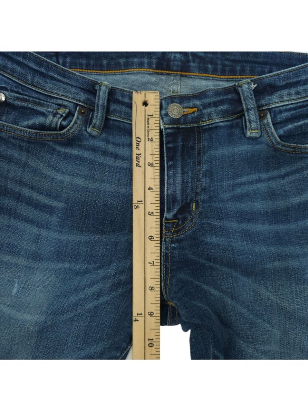 Ralph Lauren Denim & Supply Crop Skinny Jeans 30 Indie Boho Whiskered Blue Denim - Picture 4 of 15